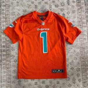 YOUTH NIKE AUTHENTIC SZ.M MIAMI DOLPHINS TUA TAGOVAILOA JERSEY orange